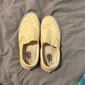 Baby yellow checkered Vans